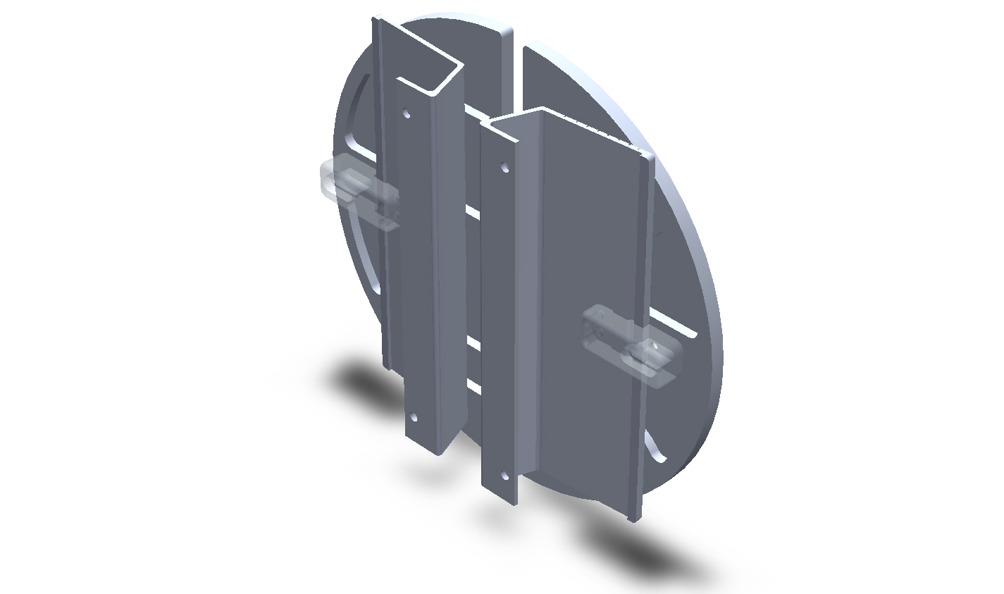 Customize Round Aluminum Split Plate for Double Doors-plate Style Handles.