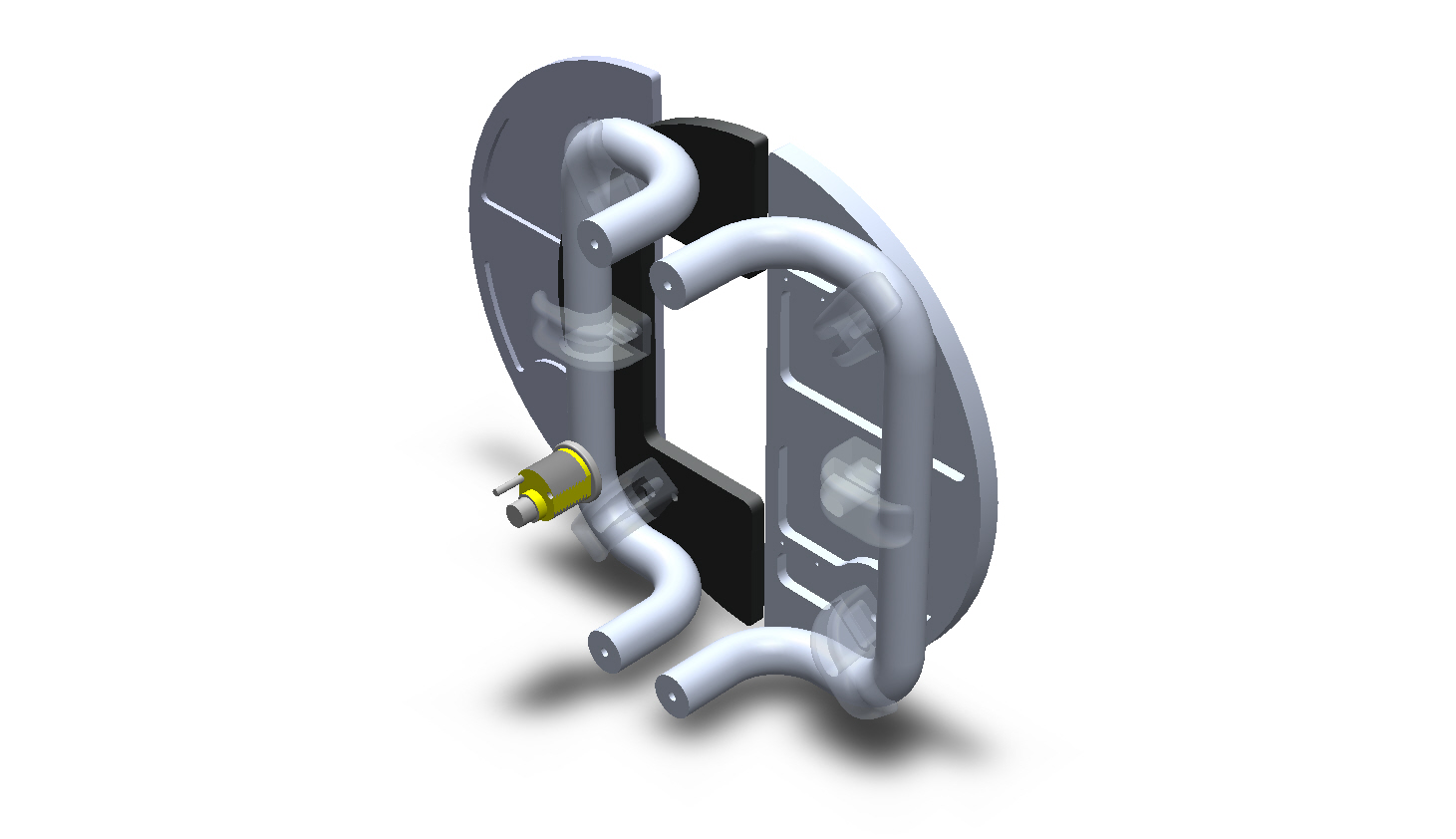 Round Aluminum Sliding Split Plate Custom Door Handles