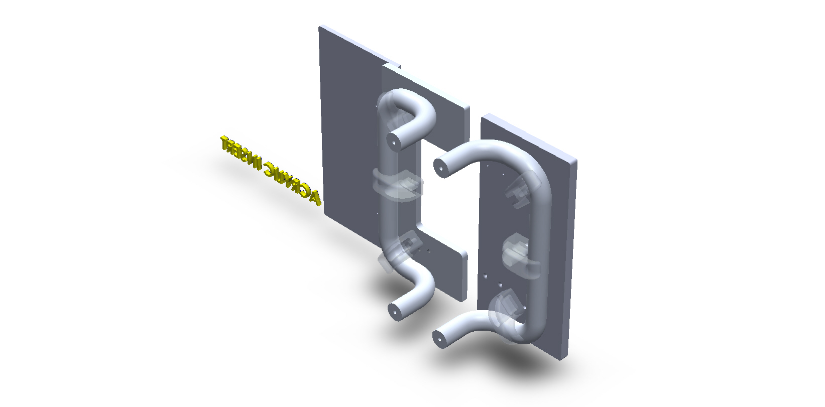 Customize Square Aluminum Sliding Split Plate with centered keyhole.