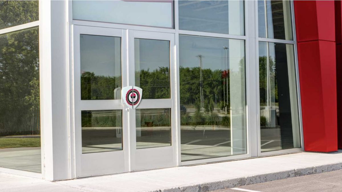 Slide main entrance custom handles for small businesses.