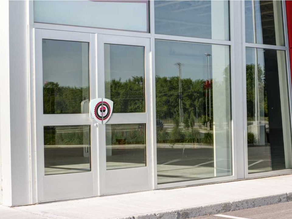Slide main entrance custom handles for small businesses.
