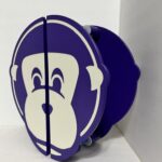 Custom Door Handle with Blue Monkey Design Side View