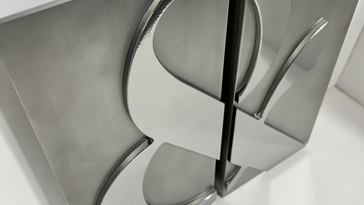 Square Metal Custom Door Handle with ampersand symbol